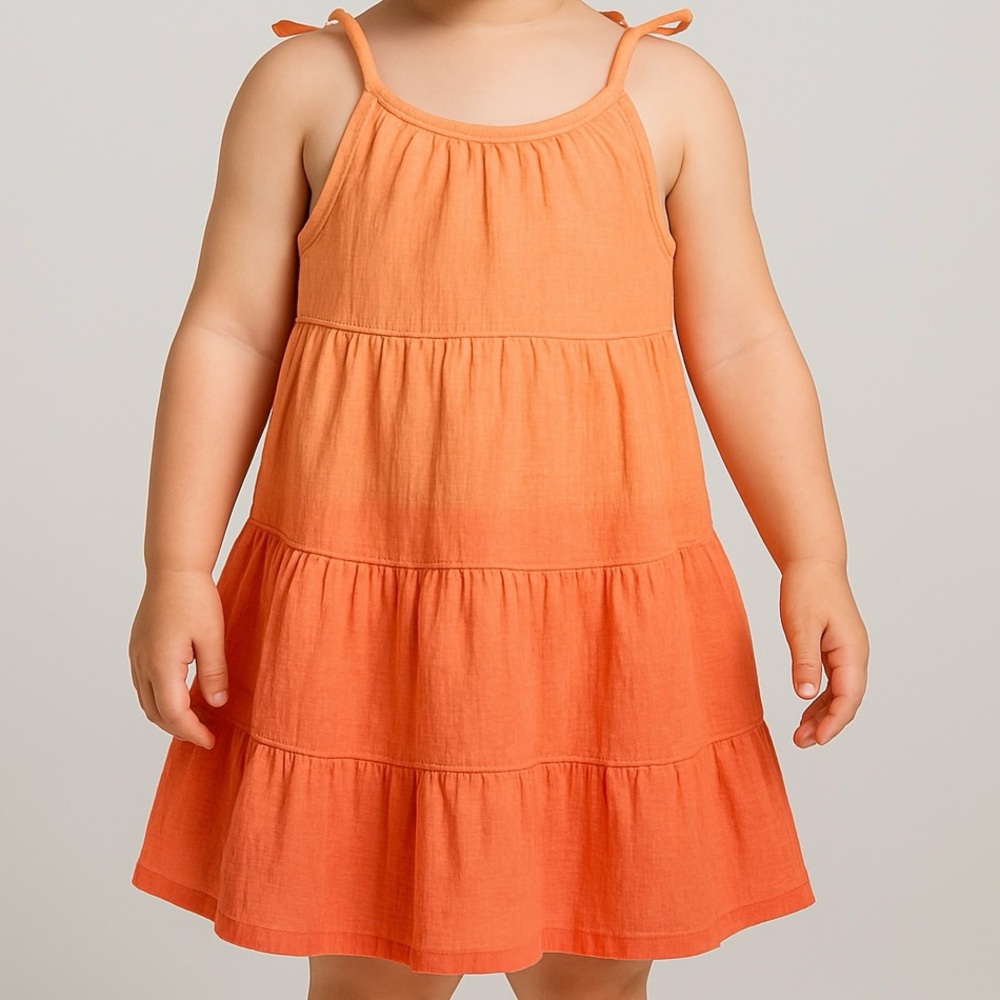 Cat & Jack Girls Sleeveless Dress Orange Pink 2T